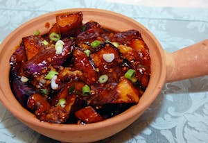 V15. Asian Eggplant with Ground Pork 茄子煲 Image