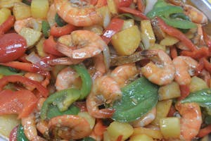 Shrimp Fajitas Tray with shell Image