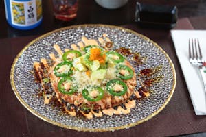 Spicy Tuna or Spicy Salmon Pizza Image