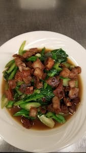 Crispy Pork with Chinese Broccoli Image