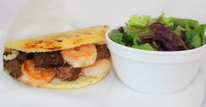 Steak and Shrimp Arepa Image