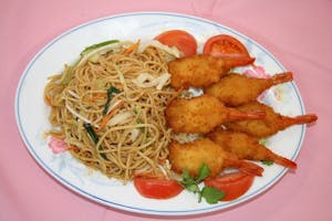 H13. 6-Piece Tempura Shrimp & Lo Mein Image