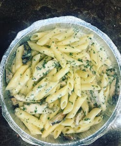 Jerk Chicken Alfredo Sauce Pasta Image