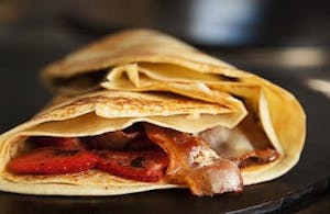 Dark Chocolate, Strawberry, & Bacon Crepe Image