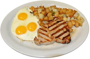2 Pork Chops & Eggs Image