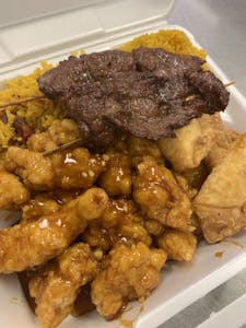 H8. General Tso's Chicken, Crab Rangoons, Teriyaki Beef & Pork Fried Rice Image