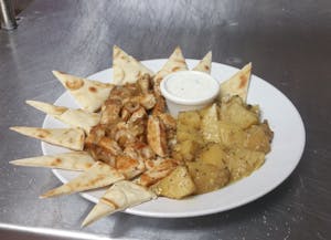 Souvlaki Platter (Pork or Chicken Kebab) with fries Image