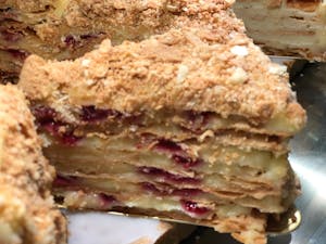 Napoleon with raspberries Image