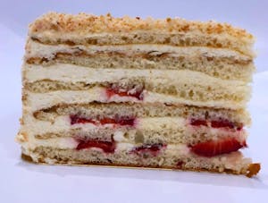 Vanilla cake with strawberry Image