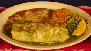 8. Chile Verde Burrito Plate Image