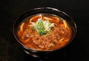 Spicy Beef Miso Udon Noodle Soup Image