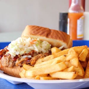 14. Pulled Pork on Texas Toast, 1 Side Dish & Small Drink Special Image