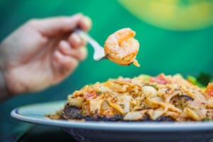 Garlic Seafood on Tilapia Image