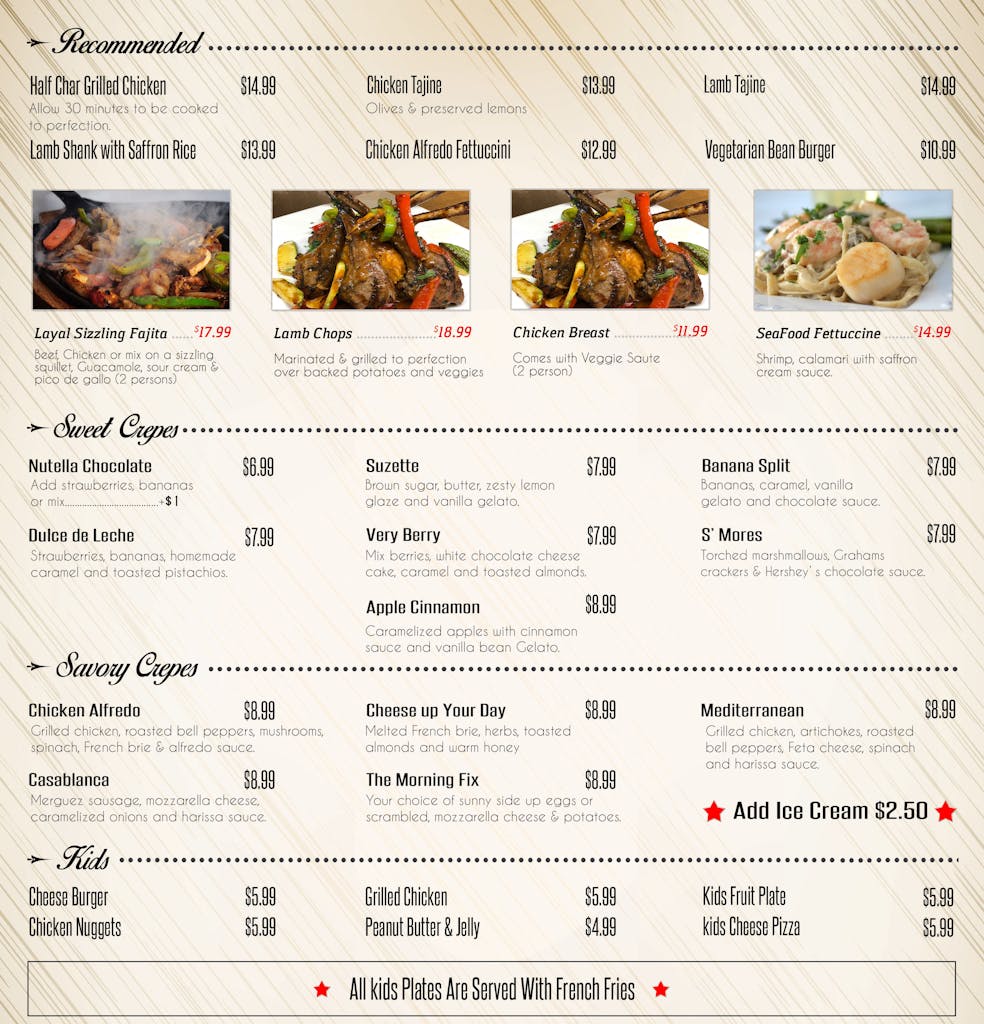 Menu - Cafe Layal