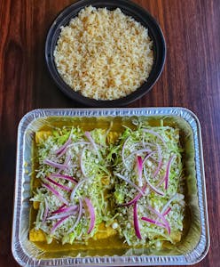 Green Enchiladas (Serves 5) includes rice Image