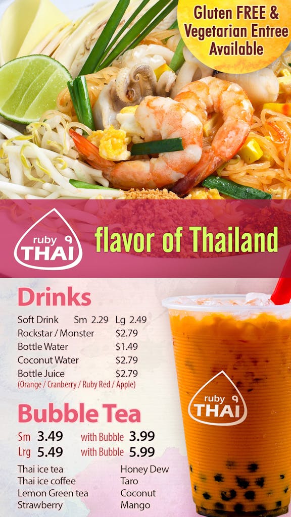 Menu Ruby Thai Kitchen