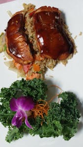 Grilled Salmon with Hibachi Fried Rice Image