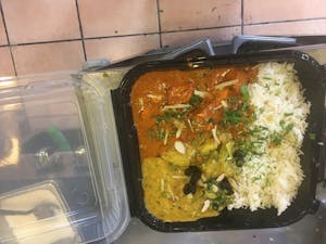 Malai Delight For 2: Full Portion Butter Chicken And Veg Korma Served Rice And 2 Nans Image