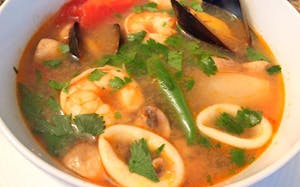Thai Tom Yum Seafood Noodles Soup Image