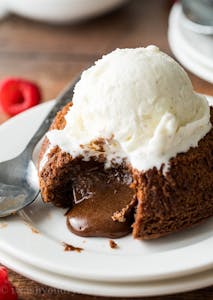 Lava Chocolate Cake & 3 Scoop of Vanilla Ice Cream Image