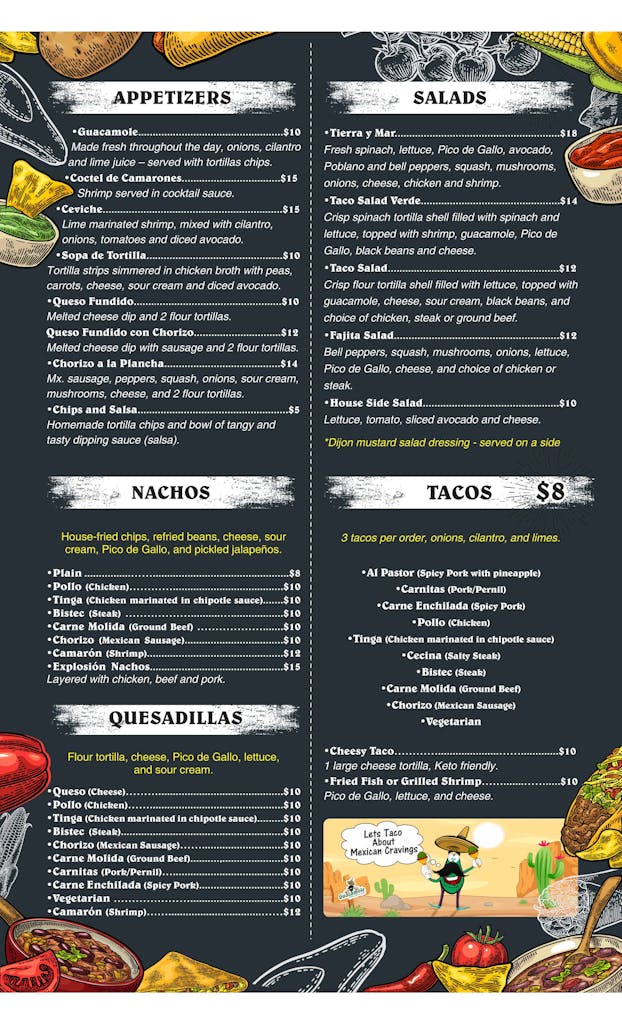Menu GUACAMOLE WAYNE