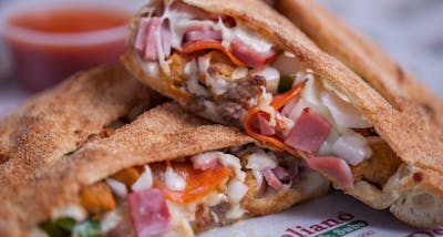 Order Meat Lover's Calzone  food online from SAL'S NY PIZZA store, Chesapeake on bringmethat.com