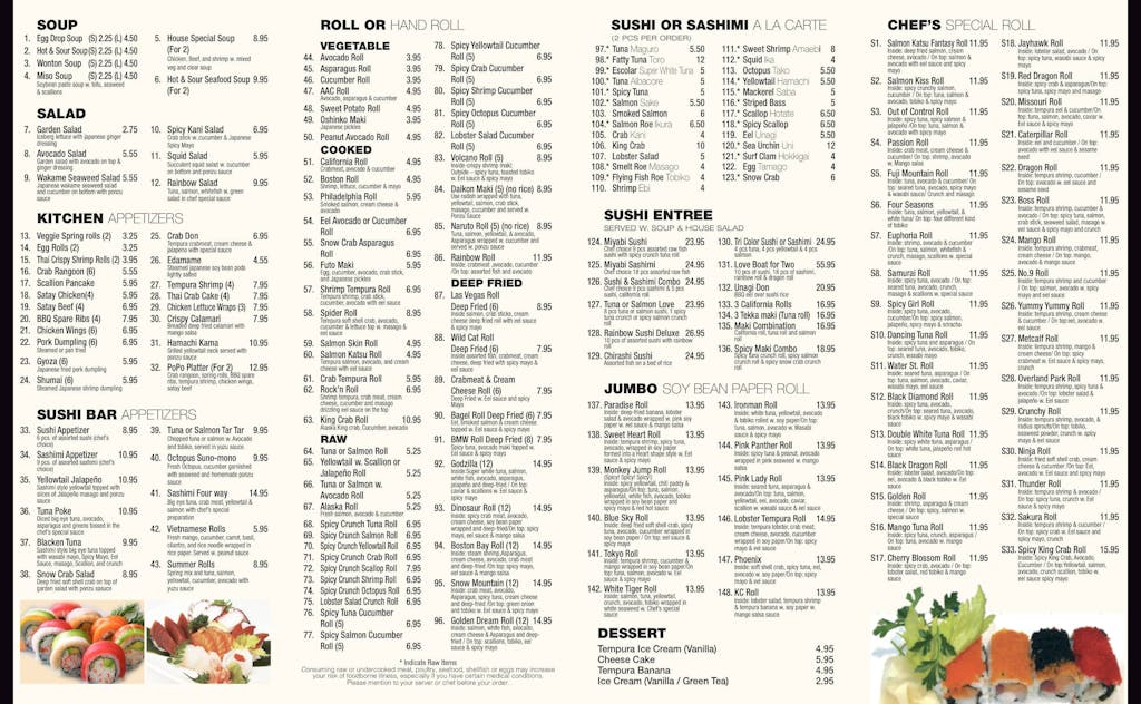 Menu - MIYABI Japanese & Asian Bistro