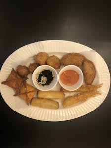 A97 Sample(crab Rangoon, Vegi Thai Roll, Gyoza, Shumai, Curry Puff) 2 Of Each Image