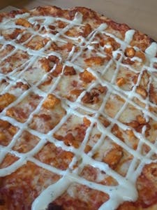 Buffalo Chicken PIZZA - Chicken Cutlet, Buffalo Sauce, Mozzarella & Ranch Image