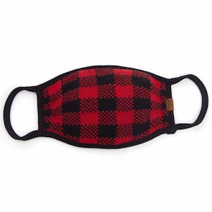 Black/Red Buffalo Plaid Mask Image