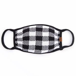 Black/White Buffalo Plaid Mask Image