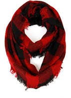 Buffalo Plaid Infinity Scarf, Red and Black Image