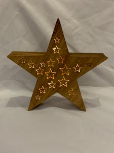 Wooden Light-up Star Image