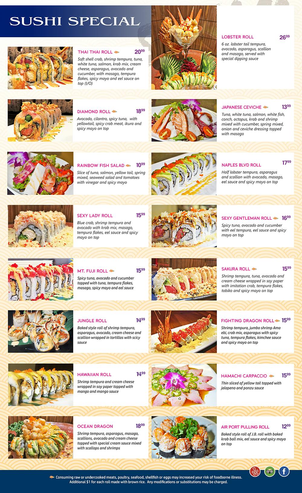 Menu Thai Thai Sushi Bowl