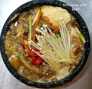 Order 불고기 순두부(Beef tofu soup) food online from Jang Dok Dae Korean store, Queens on bringmethat.com