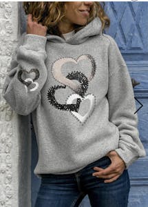 3 HEARTS SWEAT SHIRT -Goes up to XL Image