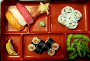 J-3 Spicy Tuna Roll, California Roll (4 Pieces), & 3 Sushi Image