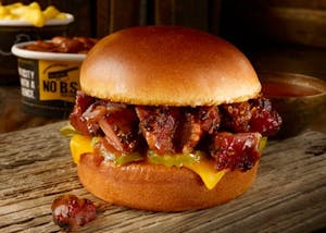 Pork Burnt Ends Sandwich Plate. Image