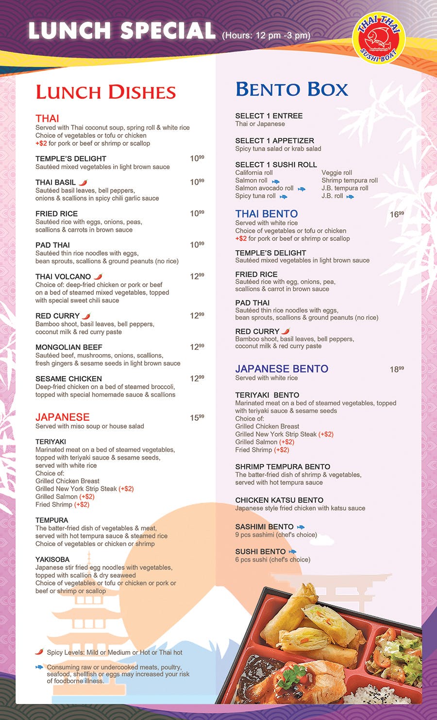 Menu Thai Thai Sushi Bowl