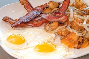 Order 3-Piece Bacon (190 cal) food online from Jimmy Egg store, Tahlequah on bringmethat.com