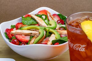 Order Strawberry Spinach Salad (510 cal) food online from Jimmy Egg store, Tahlequah on bringmethat.com