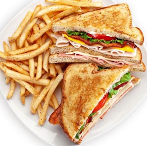 Order Triple Decker Club Sandwich (970 cal) food online from Jimmy Egg store, Tahlequah on bringmethat.com