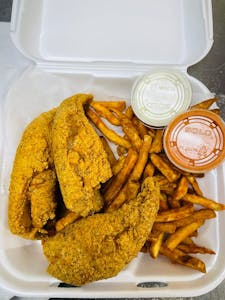 Order 3. Perch (2) COMBO food online from GJ Fish & Chicken store, Kansas City on bringmethat.com