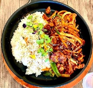 Order 제육덮밥(Spicy stir-fried pork ricebowl) food online from Jang Dok Dae Korean store, Queens on bringmethat.com
