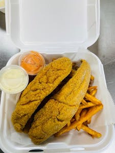 Order 4. Whiting (2) COMBO food online from GJ Fish & Chicken store, Kansas City on bringmethat.com