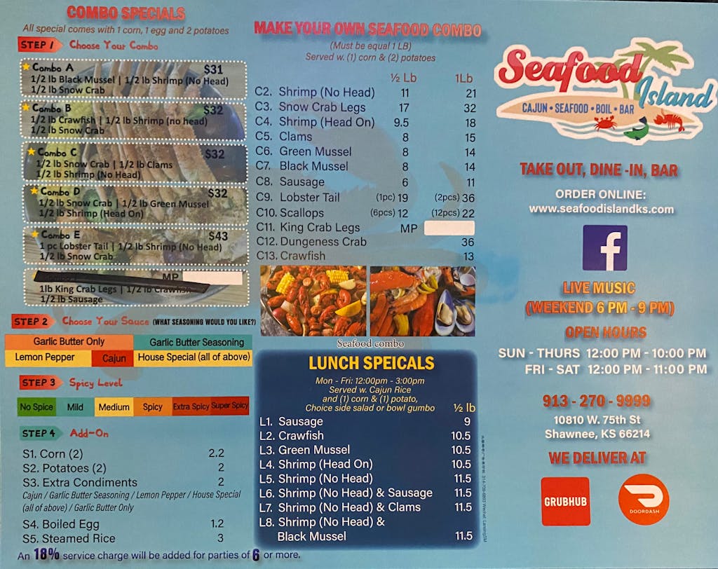 Menu Seafood Island
