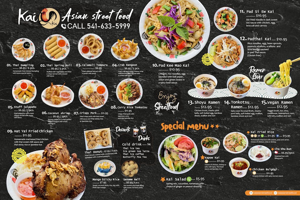 Menu Kai Asian Street Food/ Eugene