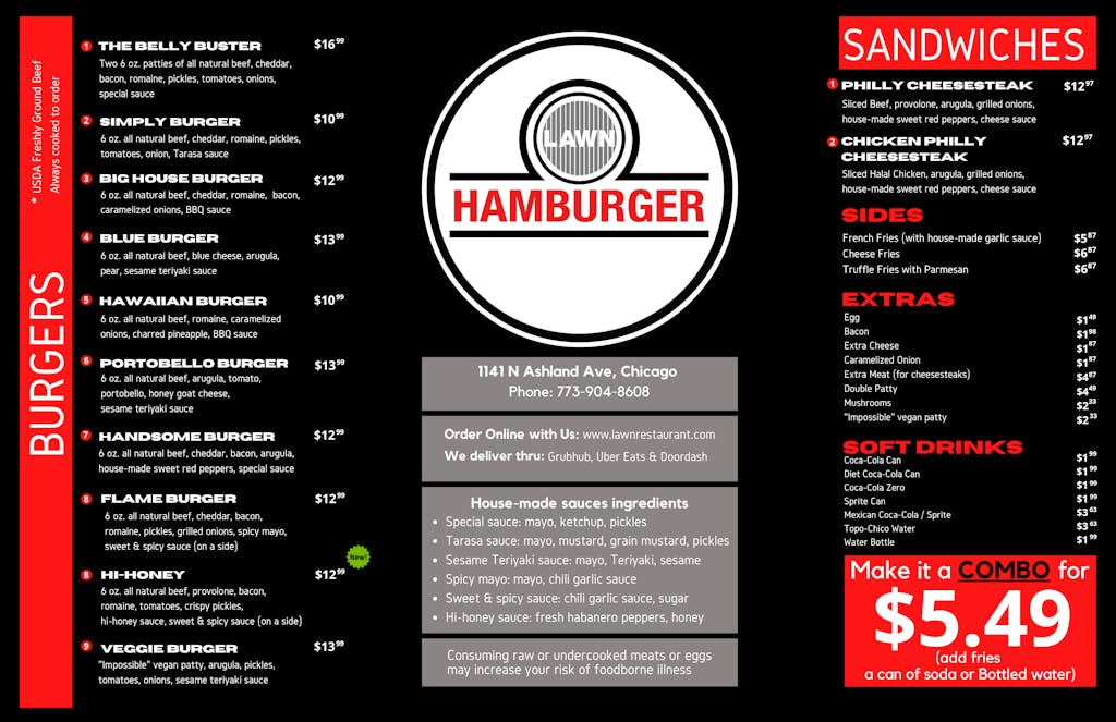 Menu Lawn Hamburger