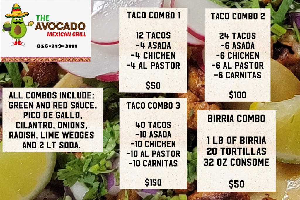 Specials The Avocado Mexican Grill