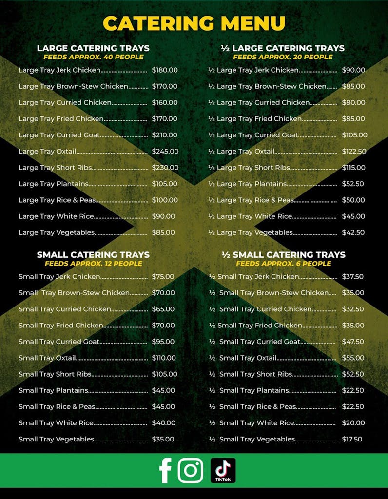 Menu Hungry Joe's Jamaican Restaurant